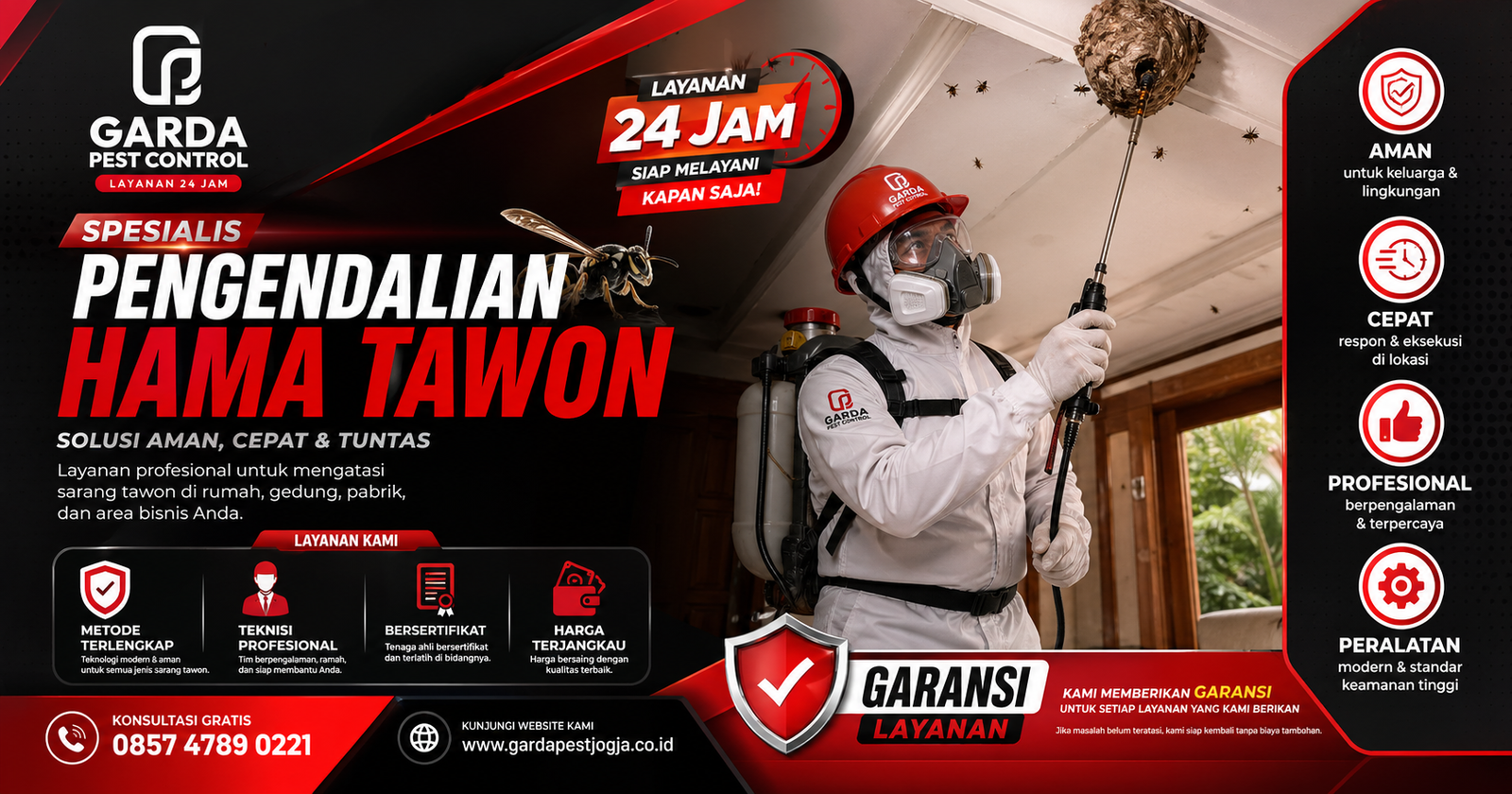 Jasa Basmi Sarang Tawon di Jogja Jawa Tengah