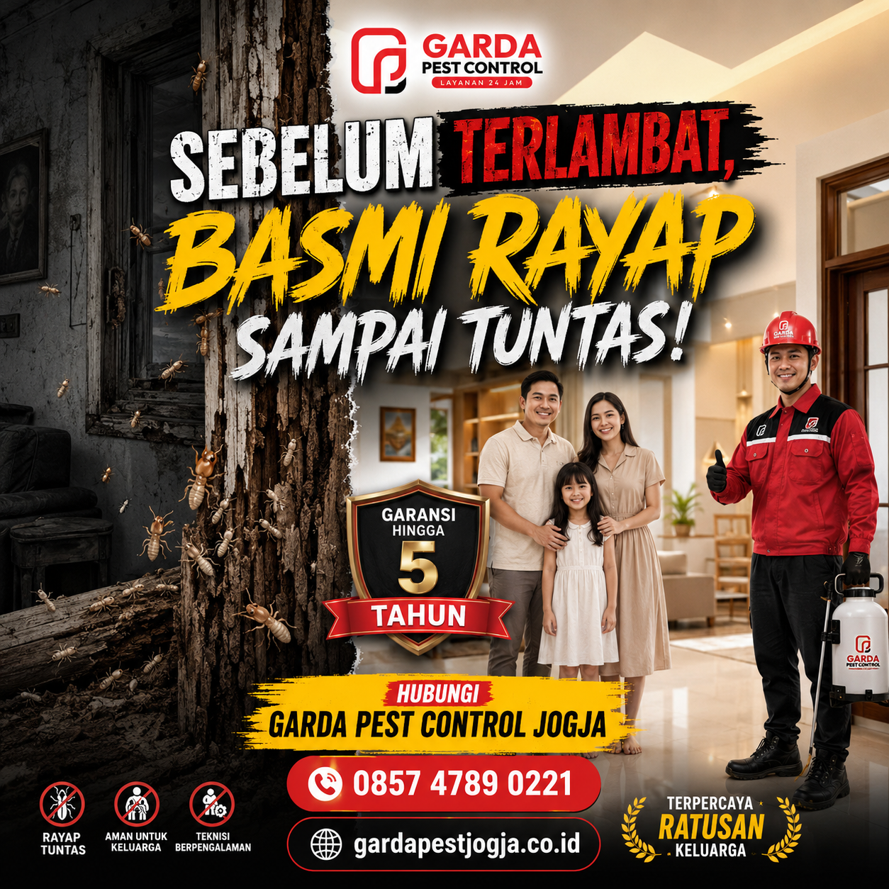 Jasa Anti Rayap Jogja Tuntas Basmi Rayap & Koloninya