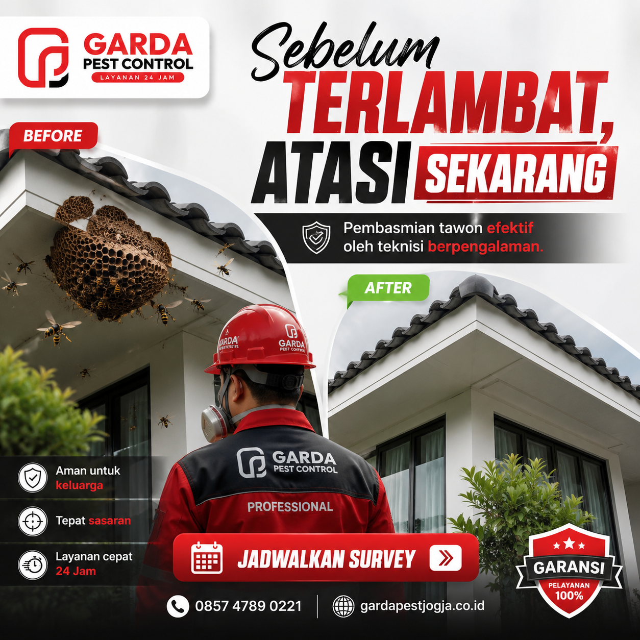 Jasa Pembasmi Sarang Tawon Ndas di Jogja: Penanganan Efektif dan Aman dari Garda Pest Control Jogja